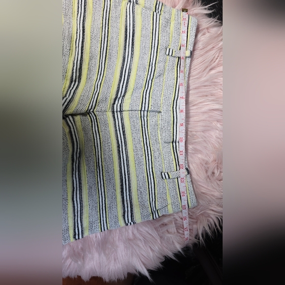 LOFT Yellow and White Bermuda Shorts with Striped Pattern - Picture 3 of 5